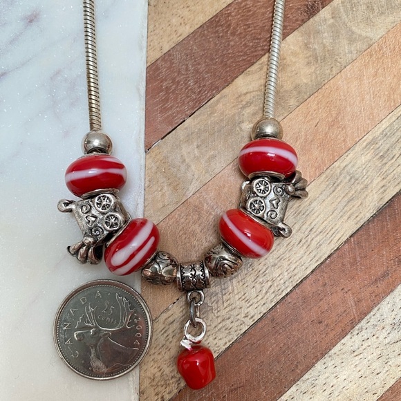 Pandora - Similar Authentic 925 Sterling Silver Necklace w/ Pram Stroller Charms - Picture 3 of 8